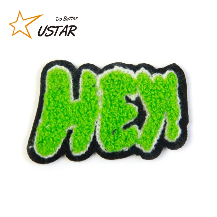 custom bulk chenille embroidery patch heat