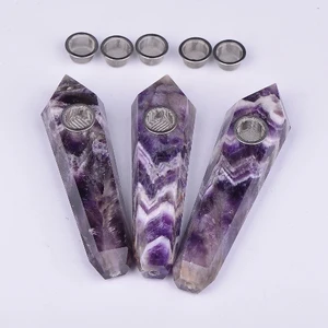 Image of Wholesale Natural Dream Amethyst Quartz Cure Crystal Tobacco Crystal Smoking Pipe