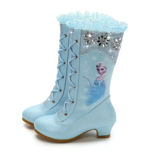 

2019 girls high heel boots children sequin snow boots winter new high boots
