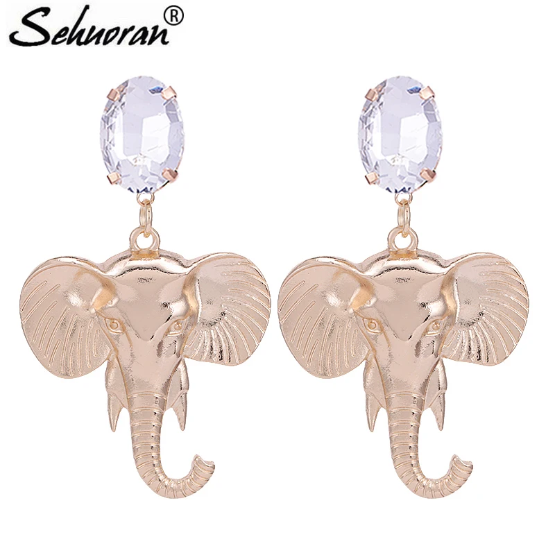 

Zinc Alloy Earrings Elephant Head Drop Earrings For Woman Animal Pendientes Oorbellen Aretes Brincos Fashion Jewelry, 1 color
