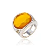 13082 XUPING fashion orange color brass big stone ring designs for women