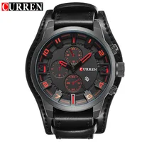 

CURREN 8225 Men Japan Quartz Watch Fashion Business Leather Auto Date Chronograph Wristwatches