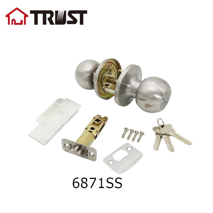 Trust 6871ss Tubular Knob Door Lock Ansi Grade 3 High Quality Us32d