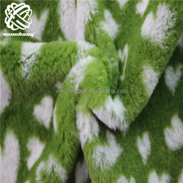 heart pattern comfortable artificial rabbit fur for faux fur