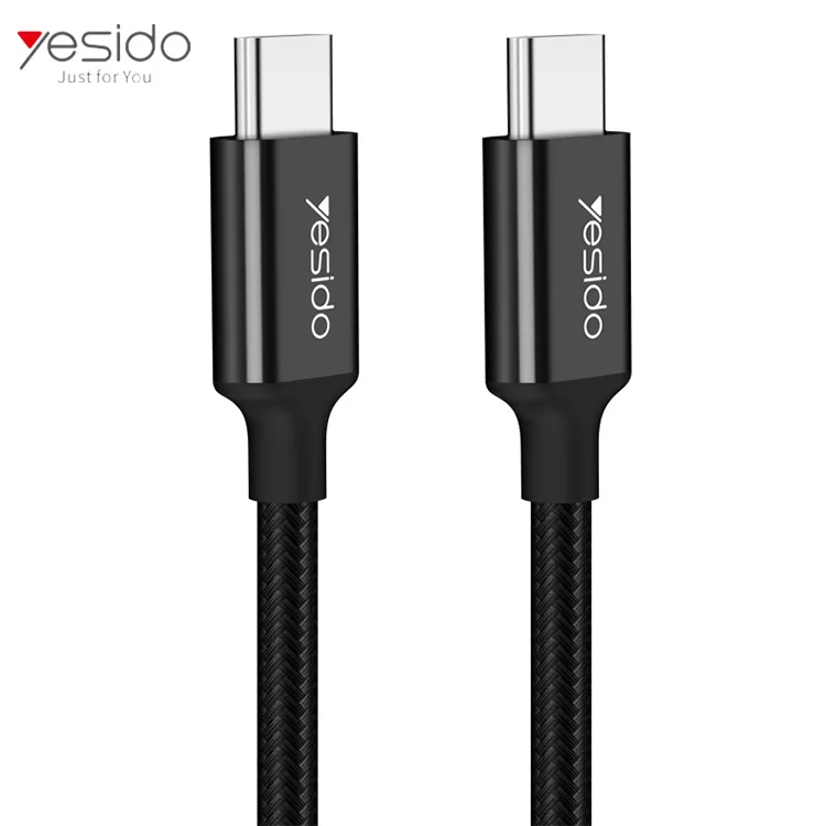 Fast Charging Nylon Braided Pd 3.0 3A usb C Cable Mobile Phone Dual Type-C Data Cable