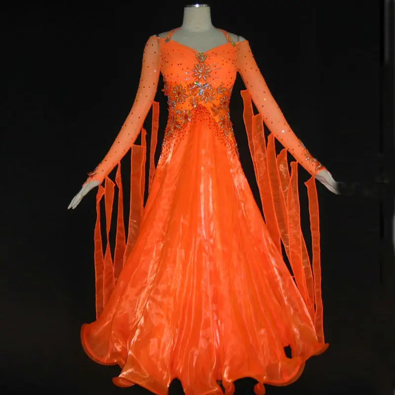 2014 Graceful Ballroom Dance Dresses Uk Orange B1175 Buy Ballroom