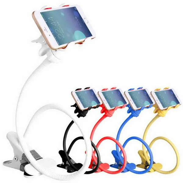 

360 Rotating Flexible Metallic Long Arm Lazy Neck Cell Phone Holder Desk Stents Table Clip Bracket for Smart Phone
