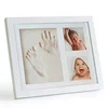 Amazon Top Sale Great Baby Shower Present New Baby Gift Hantprint Solid Wood Frame Clay Print Hand Print Kit Baby