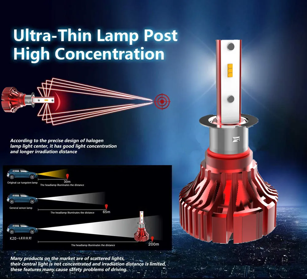 I8 Fanless Mini LED Headlight
