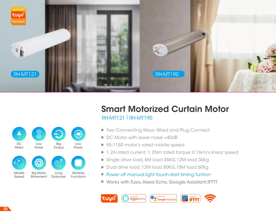 REHENT WiFi 24V DC auto wireless wifi motor curtain control system works with Amazon Google home