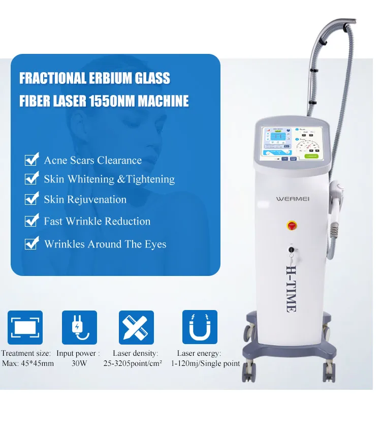 1550nm Erbium Glass Fiber Fractional Laser Beauty Equipment Wrinkles