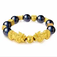 

YF002 Gold Plated 3D Pixiu Six Words Mantra Buddha Bead Bracelet Luck Feng Shui Bracelet For Men