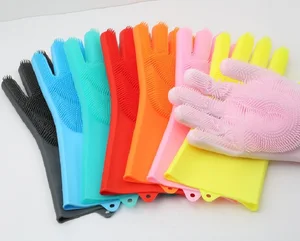 Magic Cleaning Kitchen Silicone Scrubber Gloves For Washing