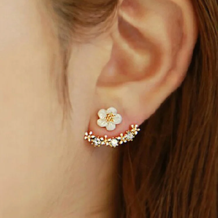 

Women 2021 crystal flower earrings jewelry mini flower stud earring, Picture shows