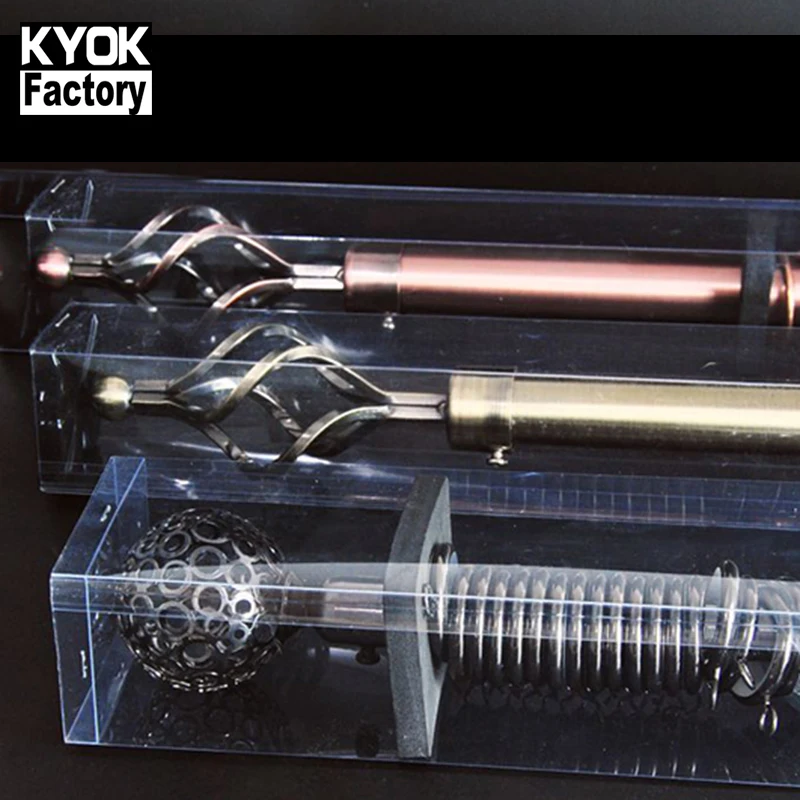 

KYOK hot retractable double curtain rods steel ,25/28mm 2m retractable curtain rods packing box, Ab/ac/mn/bp/mp/bk or customized