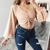 FS1049A 2018 wholesale ladies clothing ladies puff sleeve blouse