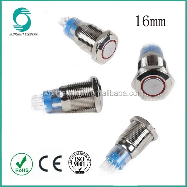 XL19S/F11L 19mm non-illuminated latching 0N-OFF stainless steel push button switch