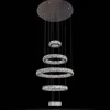 Five Rings Modern Crystal Luxury Pendant Light Fixture LED Lamp for living room bedroom