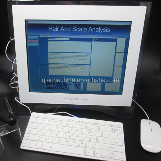 

Salon use 15 inch touch screen hair and scalp analysis machine, White