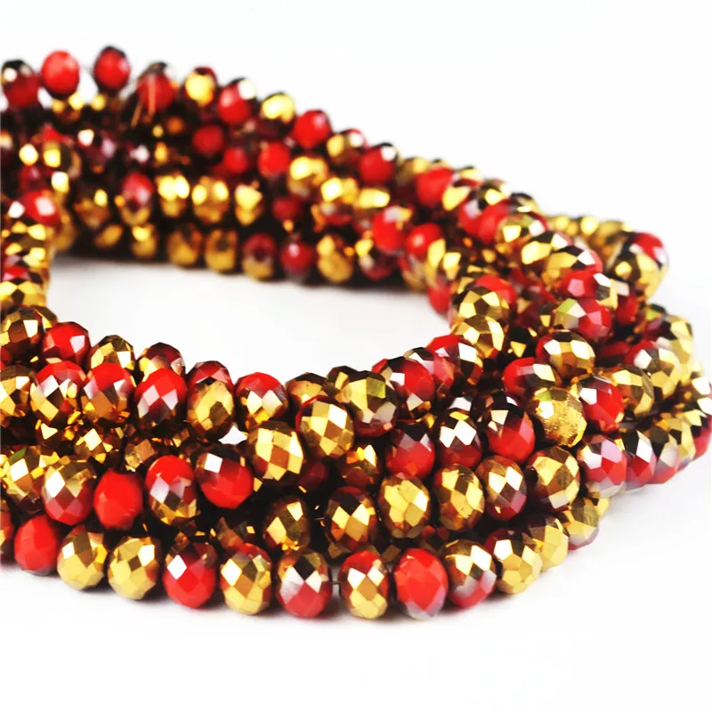 

Colourful sparkling mixed colour crystal glass rondelle beads with high quality