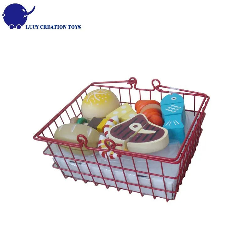 wooden shopping basket toy