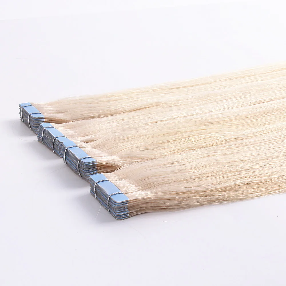 

Wholesale Virgin Hair Vendors Cuticle Aligned Raw Remy Virgin Hair Double Drawn Russian Blonde Tape Hair Extensions, Any color is accetable