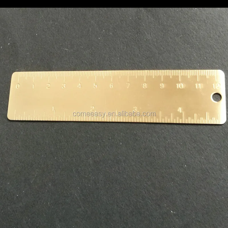 

Vintage 12cm Brass Ruler Metal copper Bookmark Straight ruler for Traveler notebook School office tool in Inch/Cm