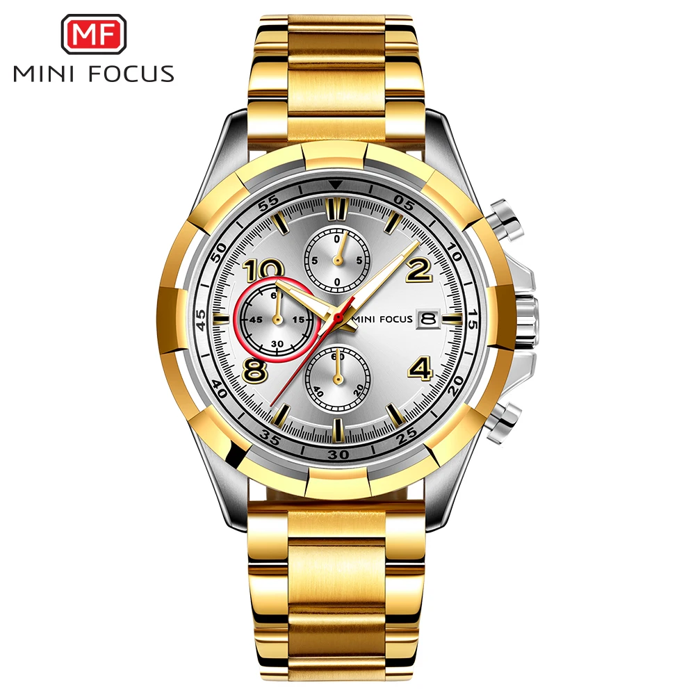 

MINIFOCUS 0198G Luxury Brand Men's Wrist Watch Quartz Watch Men Waterproof Stainless Steel Sport Watches Montre Homme Male Clock