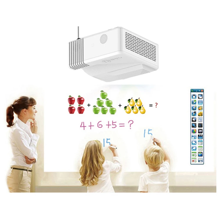 Educational all in one 3D 4K ultra short throw projector with pc sound box whiteboard integrated for schools