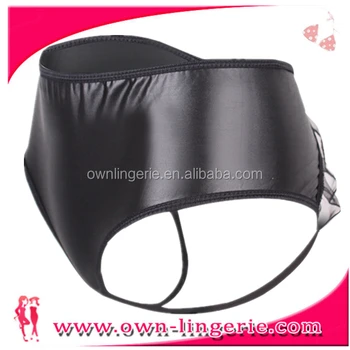 black leather panties