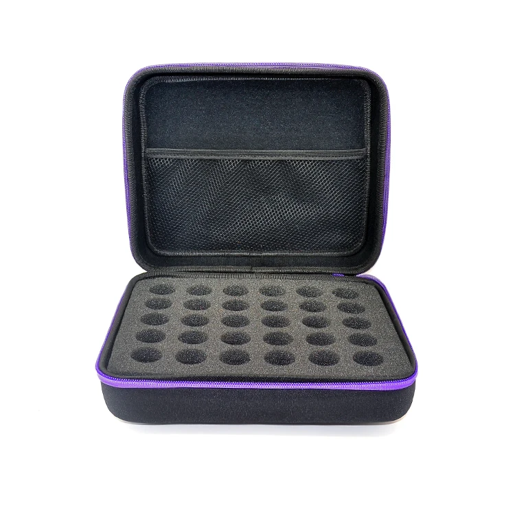 

Portable custom logo zipper storage eco-friendly EVA hard plastic carrying essential oil bag cases, Black/customized