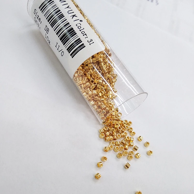 

Miyuki Delica 11/0 DB-31 Gold Color -High Quality Expensive Seed Beads Bracelet Handmade Crystal Seed Beads, According to color card