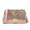 JUNYUAN 2019 New Women's Tote Bag Fashion Sequined Small Square Lady PU Fashion Hand bag
