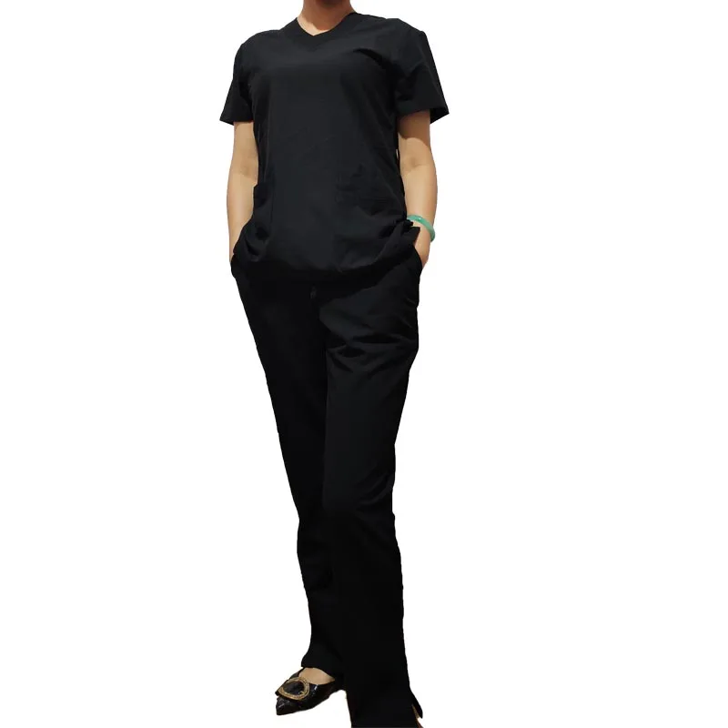 

scrub- Polyester/Rayon/Spandex Fashionable Designs New Style Nurse Uniform on stock