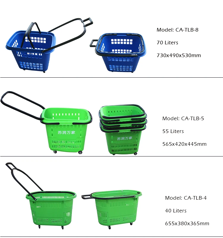 Wholesale Priced Shopping Basket With Wheels/plastic Wheel Shopping