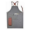 Preferred denim fabric sturdy cowhide straps work apron