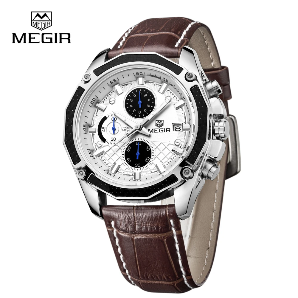 

OEM service Megir 2015 stainless steel boys watch mens quartz minimalist watch, Black and white