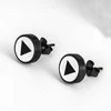 2018 Tiny and Fashion Black Stainless Steel Men's Stud Earrings with Triangular Symbol