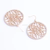 Fashion Gold plated Gemstone Metal Round Charm Copper Hook Earring