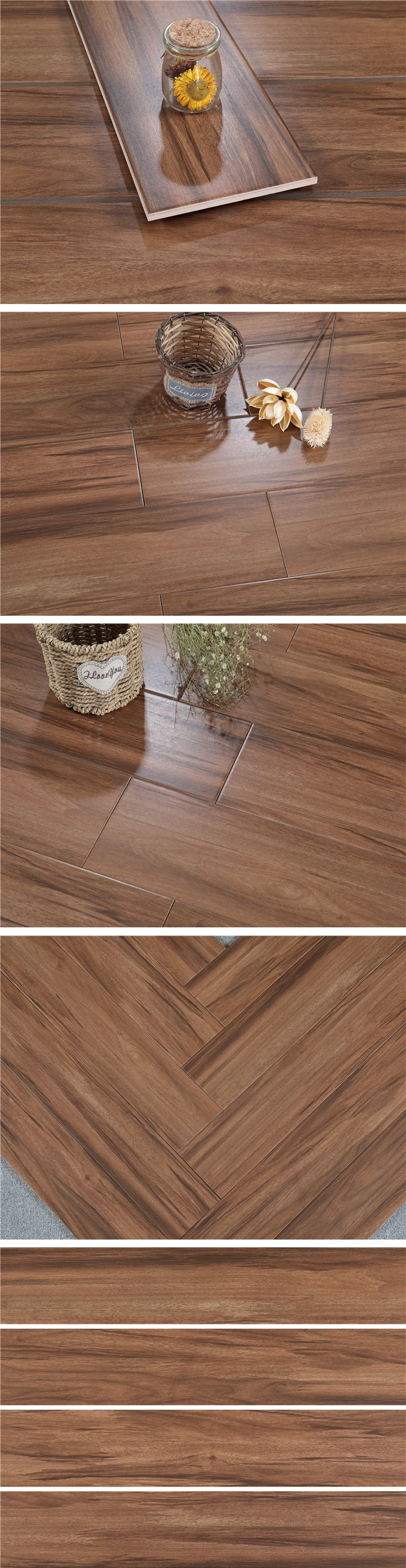 Foshan High Brown Color Cheap Interlocking Wood Floor Tile 150x800