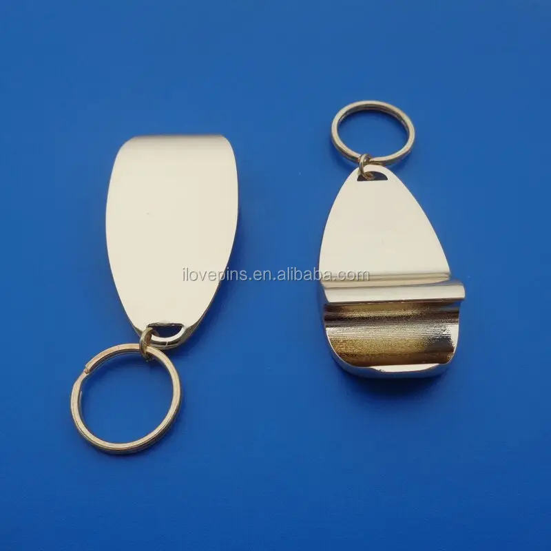 

shiny silver plating blank zinc alloy metal keychain bottle opener