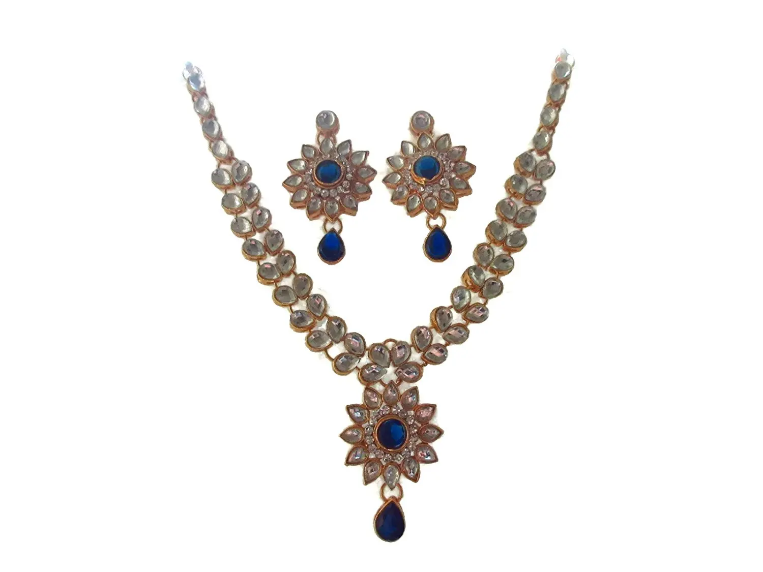 Ddivaa Elegant Green Pearls Rich Kundan Indian Bollywood Wedding Wear Necklace Set