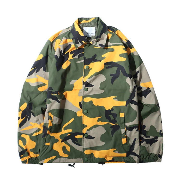 

Wholesale Men Hip Hop Multi Color Camo Coaches Jacket