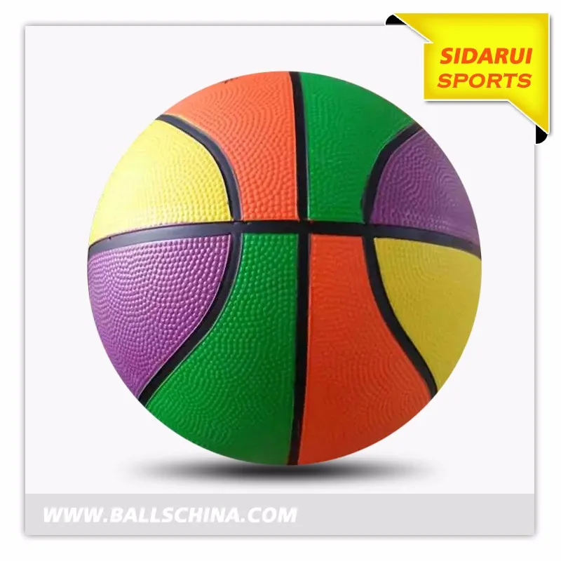 Wholesale Customized Colorful Rubber Basketball Indoor And Outdoor Basketball Logo Design