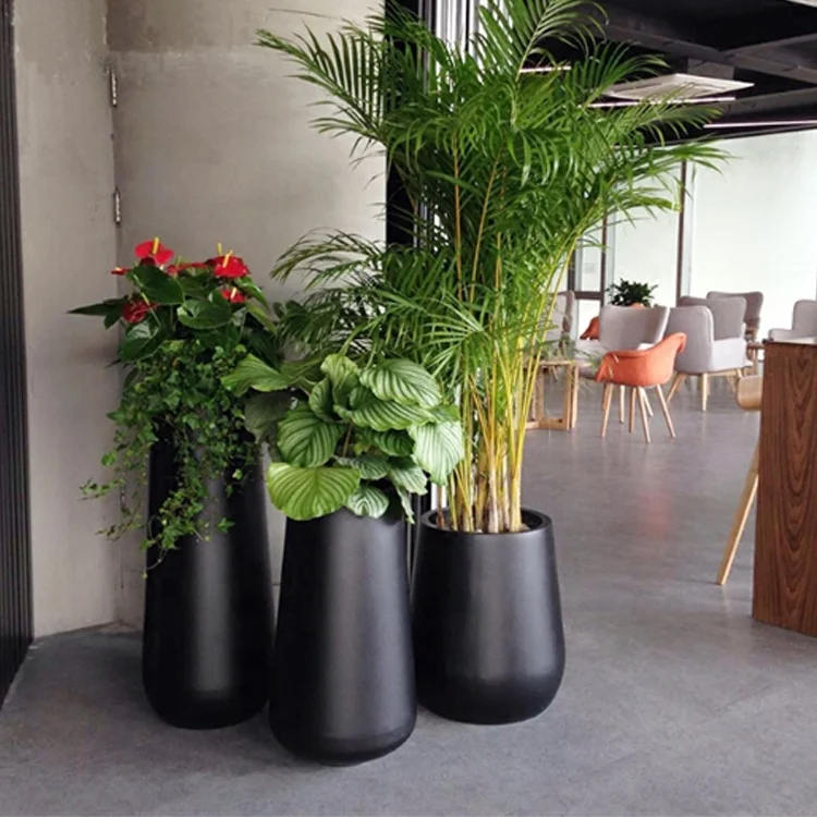 

China supplier nursery planters decorative garden fiberglass outdoor flower pot, Several options according color card