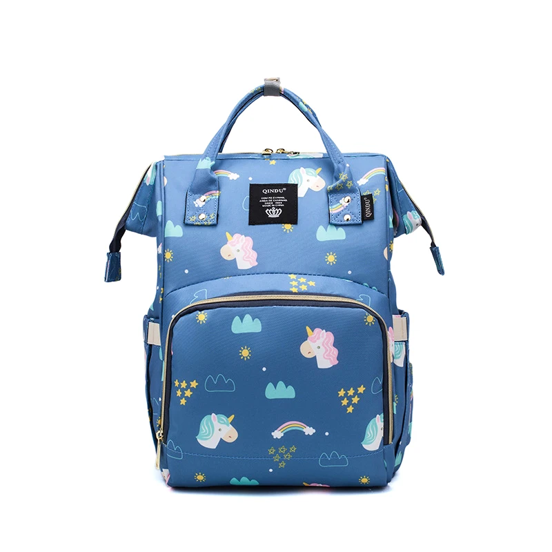 

Wholesale diaper bag backpack manufacturers unicorn print maternity bag Large capacity Mother mummy saco maternidade nappy bag, Unicorn print, dark blue, gray, turquoise, purple, black, green