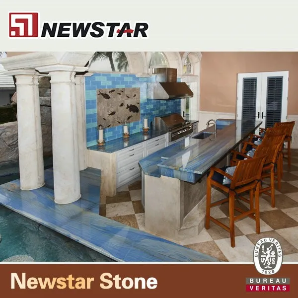 Newstar Stone Exotic Marble Azul Cielo Blue Marble Countertop For