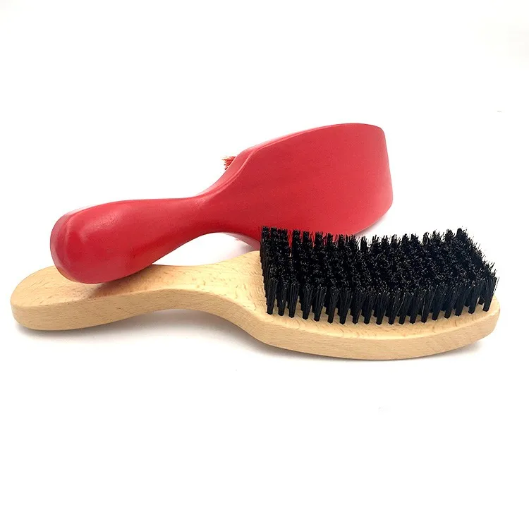 Wood Curved Wave Beard Brush 100 Boar Bristle Hair Brush Wholesale