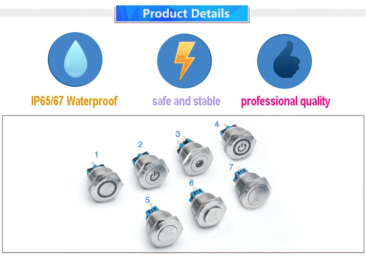 Sealed Vandal Resistant Switch with Metal Dome Push Button