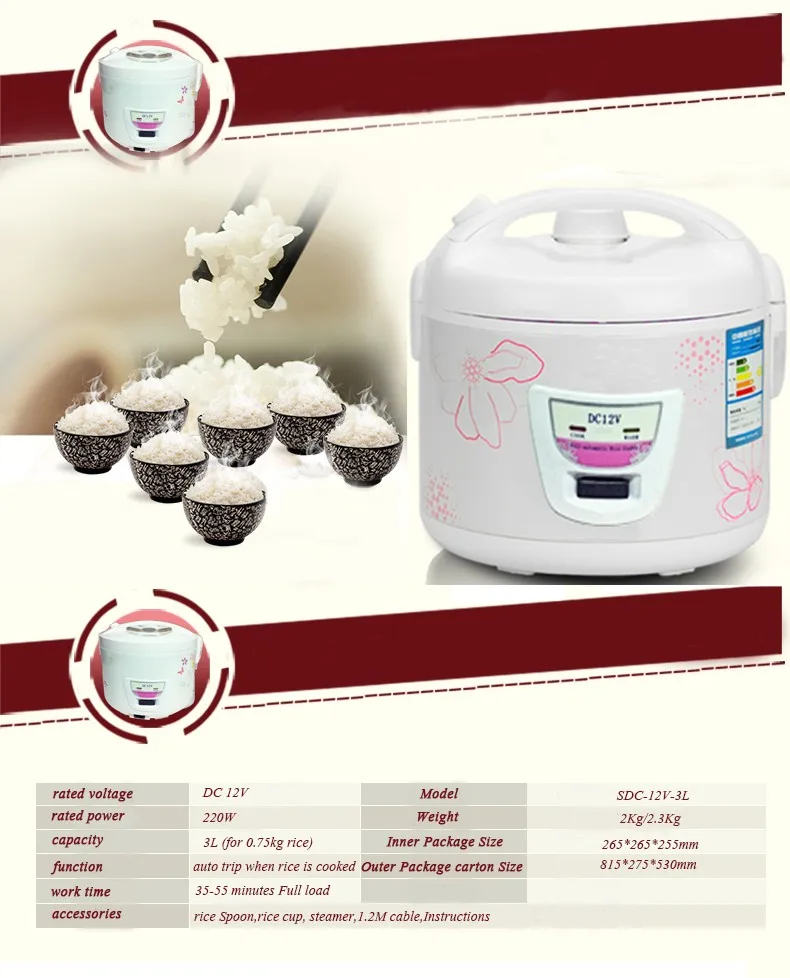 12v/24v Solar Powered Dc Rice Cooker 3l With Price Buy 12v/24v Dc